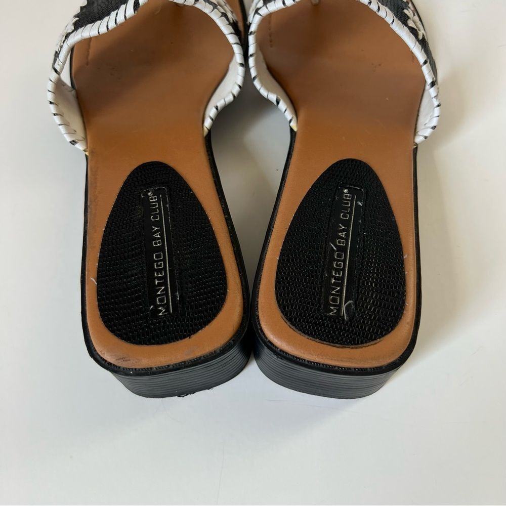 Montego Bay Club Women's Black and White Boho Southwestern Sandals Size 8.5 - Picture 14 of 14